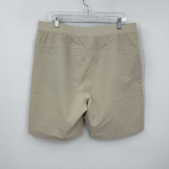 shorts gym training athletic sports drawstring waist pockets tan 38 - Picture 7 of 9